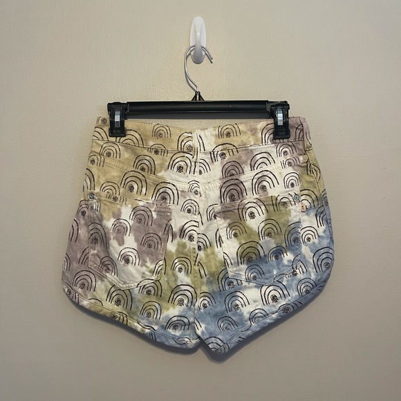 Anthropologie Rainbow Print Tie Dye Jean Shorts - Picture 4 of 9